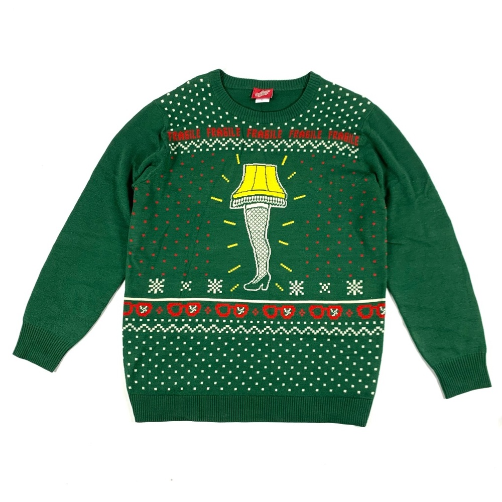 A Christmas Story Fragile Leg Lamp Ugly Christmas Sweater - size XL - Picture 5 of 15